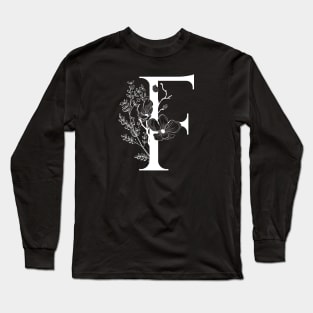 Letter F Monogram - Floral Initial Long Sleeve T-Shirt